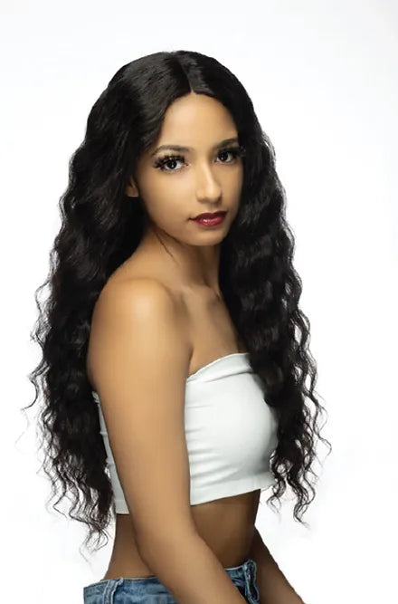 LONG CURLY BLACK WIG VHB21DW