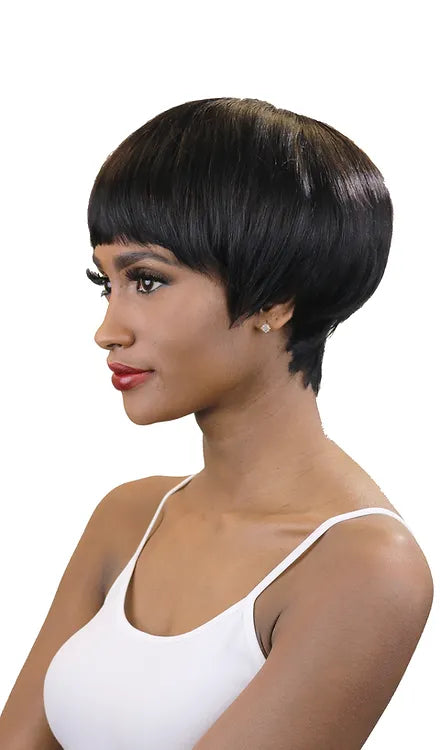 SHORT STRAIGHT BLACK WIG H5026