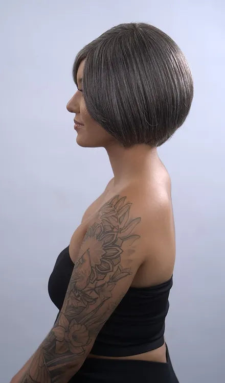 WIG HH BOB STR CHIN & GRAY