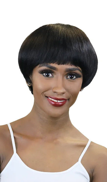 SHORT STRAIGHT BLACK WIG H5026