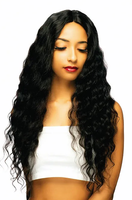 LONG CURLY BLACK WIG VHB21DW