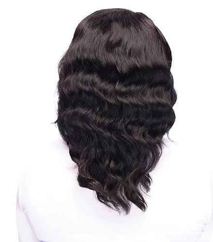 MEDIUM LENGTH WAVY BLACK WIG H1051