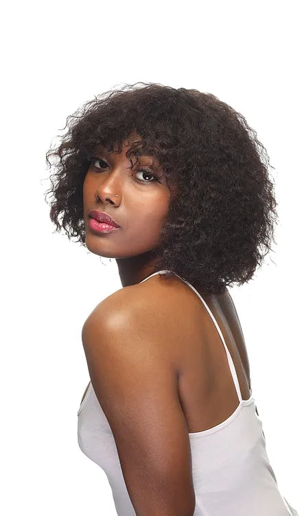 SHORT CURLEY BLACK WIG H5029