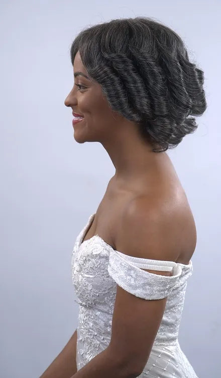 WIG HH I-LACE CHIN&BIG CURL GRAY