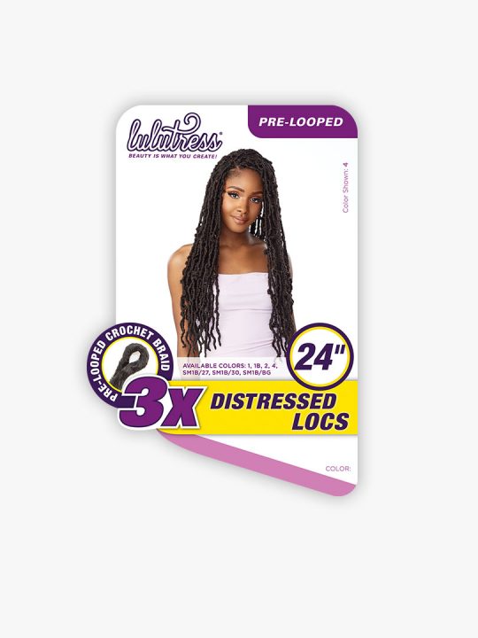 3X DISTRESSED LOCS 24″ Distressed faux locs style, more natural-looking finish with texture