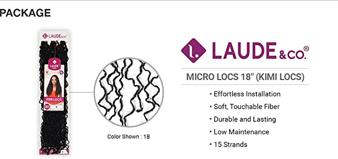Laude Crochet Braids African Roots Braid Collection Micro Locs 18" (Kimi Locs) (Pack of 3, 3T1B/30/27)