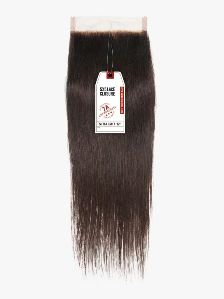 7A 5X5 LACE CLOSURE – STRAIGHT 12″