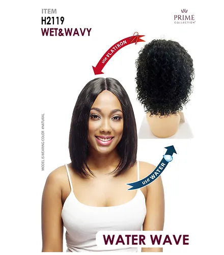 WIG 100% HH T/LACE WET&WAVY WATER