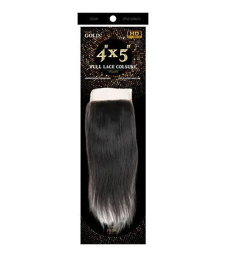 HH PRIME GOLD 4X5 LACE CLOSURE STRAIGHT. SOFT, AND SWISS