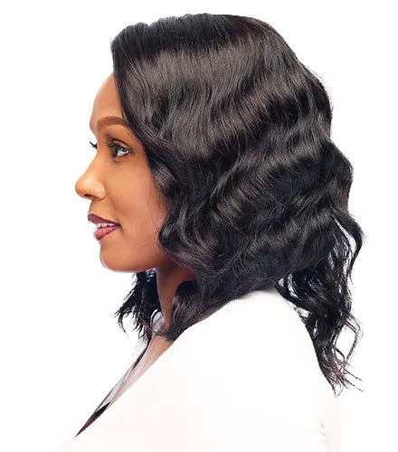 MEDIUM LENGTH WAVY BLACK WIG H1051