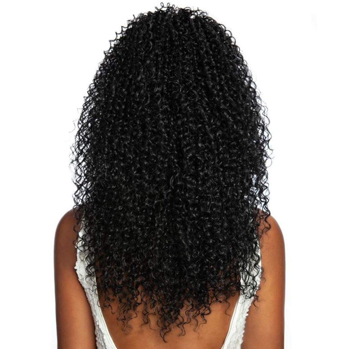 Mane Concept Human Hair Blend Ponytail Brown Sugar Key Curl Wrap N Tie 20" (1B)