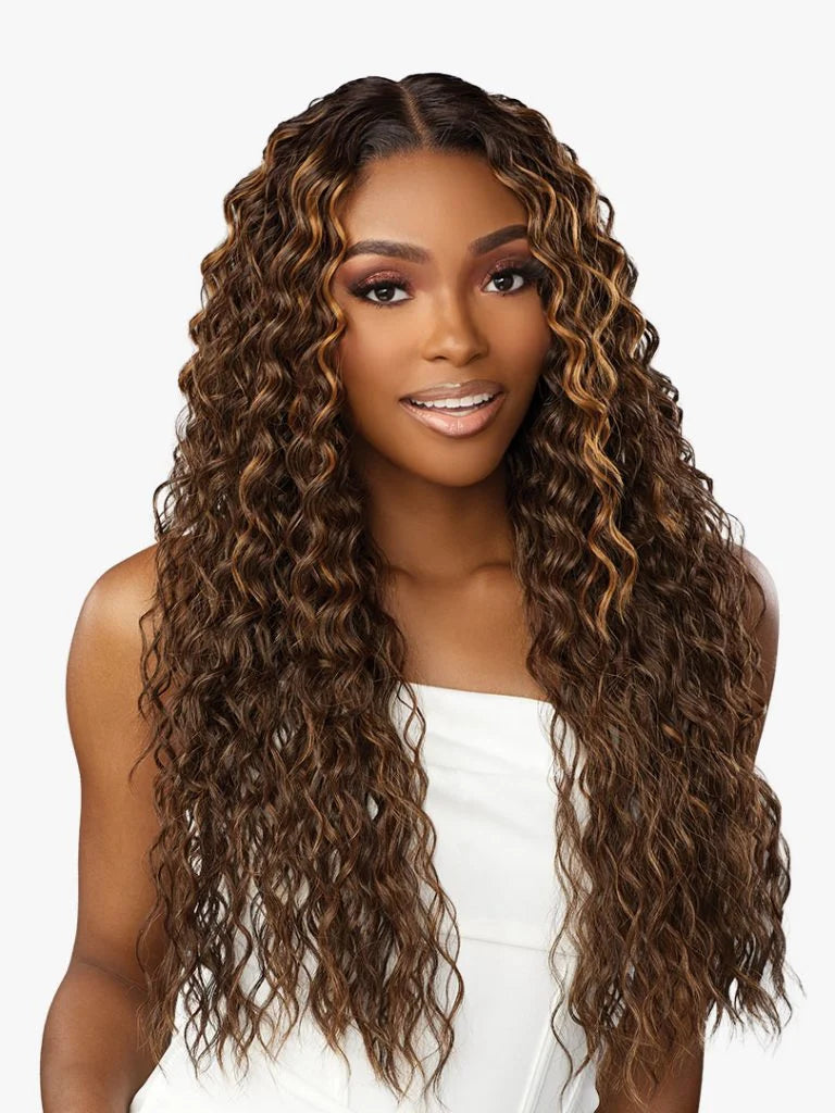 BUTTA LACE HUMAN HAIR BLEND WATER DEEP 28″ Butta Lace human hair blend wig with Soft, cascading deep waves