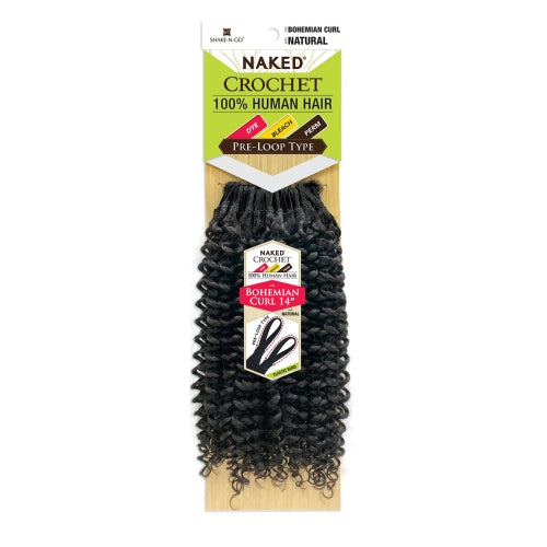 Naked Human Hair Crochet Braids Pre-Loop Type Bohemian Curl (12-18")
