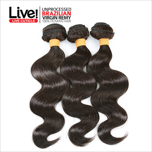 Live! Unprocessed Brazilian Virgin Remy Human Hair Weave Body Wave (14"~22")
