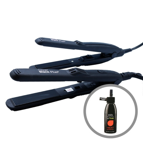 Tyche Ceramic Combo Flat Iron 1" + 1/2" Plus Heat Protector 2oz