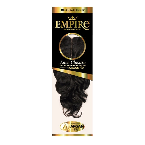 Sensationnel Human Hair Weave Empire 3-Way Parting Lace Closure Loose Deep 12"