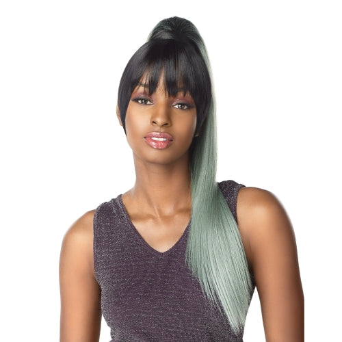 Sensationnel Synthetic Hair DrawString Ponytail Instant Pony And Bang Cami 24"