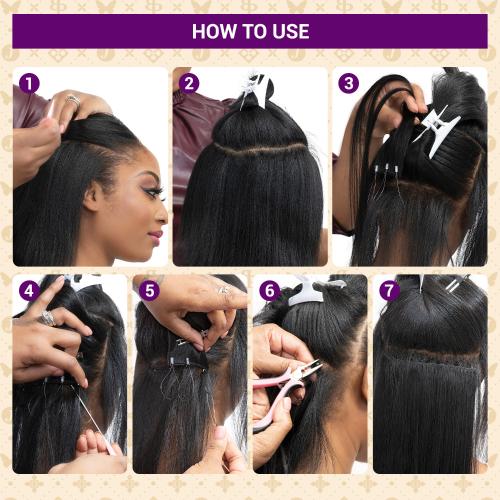 Janet Collection Natural Virgin Remy Human Hair Weave Bella Beads Micro Links Hair Extension Yaky 18" (8Pcs)