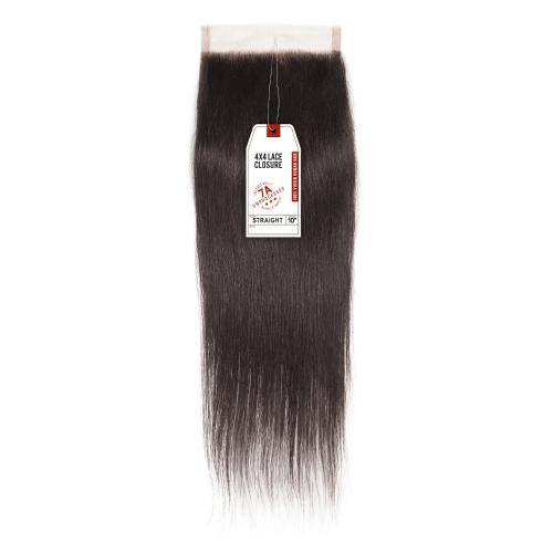 Bare N Natural Unprocessed Virgin Human Hair Weave 4X4 HD Lace Closure 7A Straight (10-18")