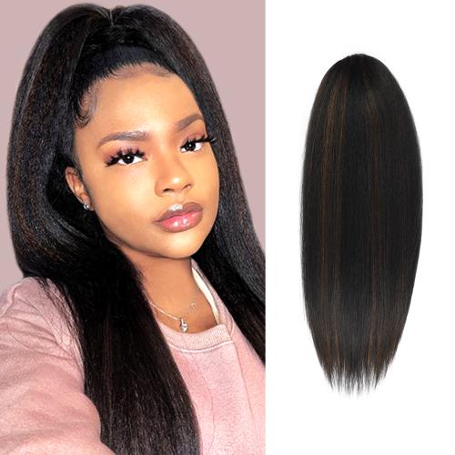 Instant Glitz Synthetic Drawstring Ponytail Natural Yaki Straight 24"