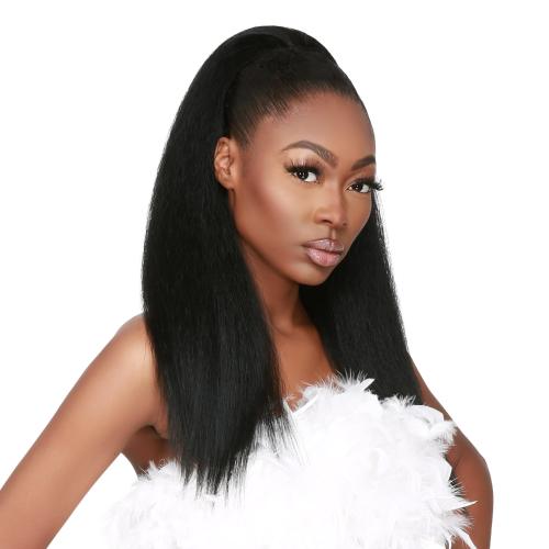 Instant Glitz Synthetic Drawstring Ponytail Natural Yaki Straight 24"