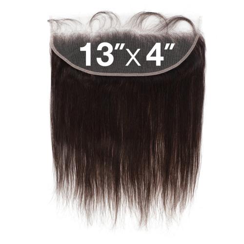 Bare&Natural Unprocessed Virgin Human Hair Weave 13x4 Lace Closure 7A Straight (10-18)" (Pre-Plucked With Baby Hair)