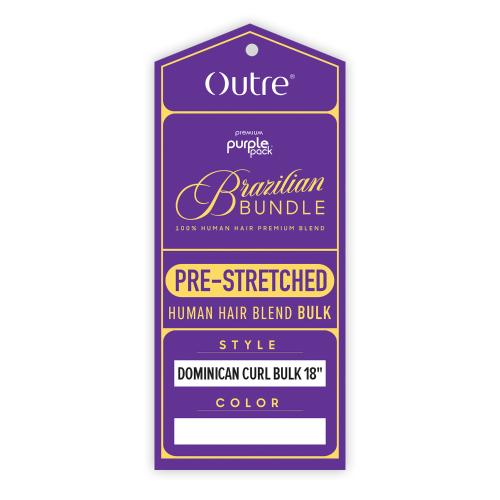Outre Human Hair Blend Braids Premium Purple Pack Brazilian Bundle Pre-Stretched Dominican Curl Bulk (18-24")