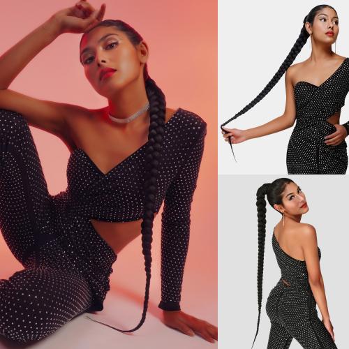 Instant Glitz Ponytail Wrap and Go Long Braided Ponytail 42"