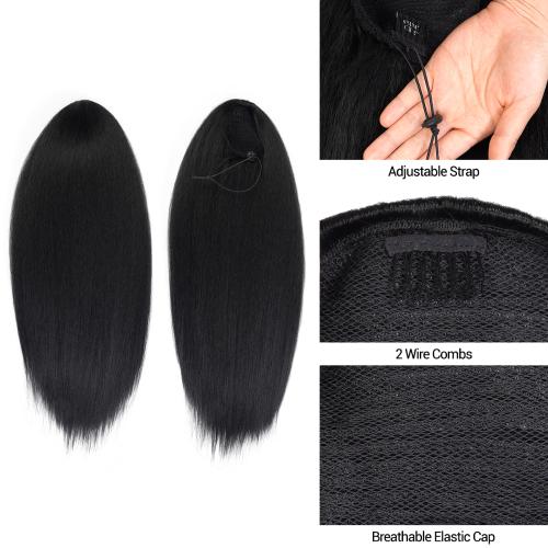 Instant Glitz Synthetic Drawstring Ponytail Natural Yaki Straight 24"