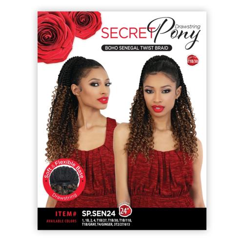 Motown Tress Seduction Drawstring Ponytail Pony SP.SEN24 Boho Senegal Twist Briad 24"