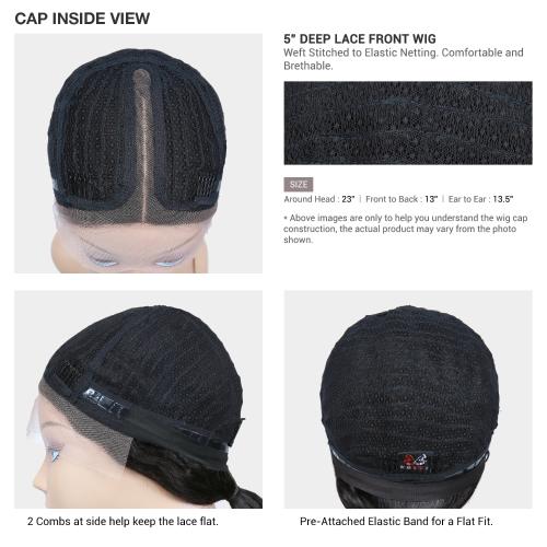 Bobbi Boss Human Hair Blend HD Lace Front Wig 5" Deep Lace Part Miss Origin MOGL101 Liv