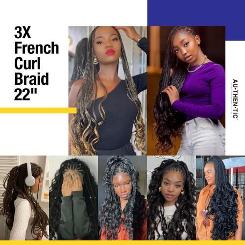 Authentic 3X Value Pack French Curl Braid 22"