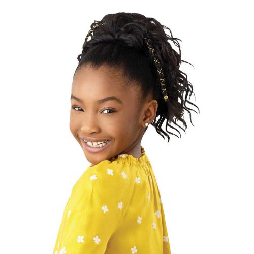 Outre Drawstring Ponytail Lil Looks Gold Accented Natural Wave 12"