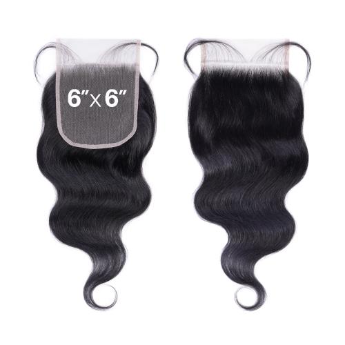 Janet Collection Melt Natural Virgin Remy Human Hair With Whole Hand Made 6X6 HD Lace Frontal Closure Body (10"-18")