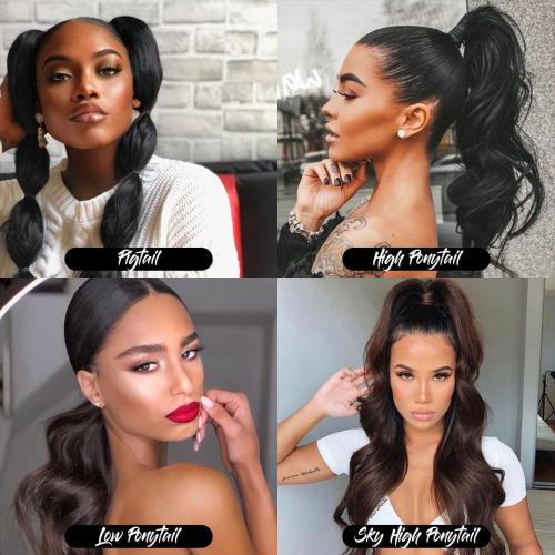 Instant Glitz Synthetic Drawstring Ponytail Straight 18"