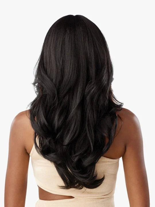 BUTTA LACE PRE-CUT UNIT 1 Glamorous, layered loose curls with curls facing away from the face.