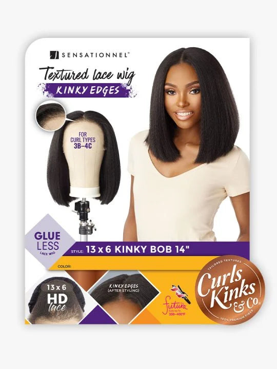 KINKY EDGES 13X6 KINKY BOB 14″