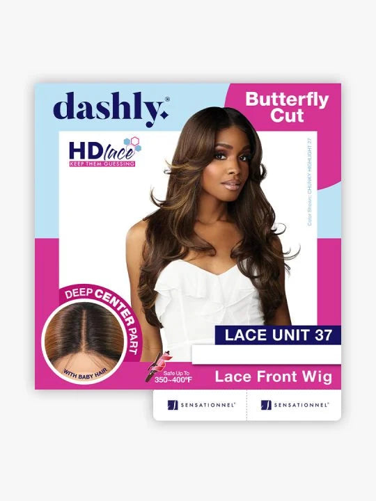 DASHLY LACE UNIT 37 Straight style with lightly curled ends that have lots of layers going away from the face to create a Butterfly Cut