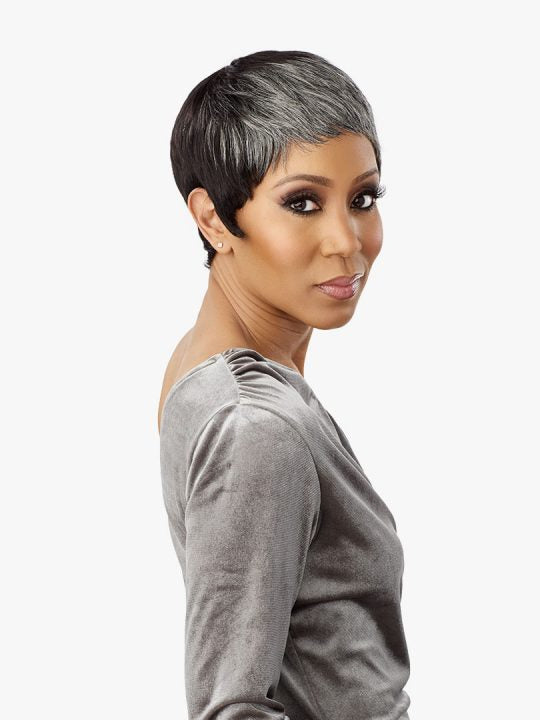 Sensationnel EVIE 100% Human Hair, Empire, Empire wig, Salt&Pepper, Special Gray Colors, Trendy Natural Look