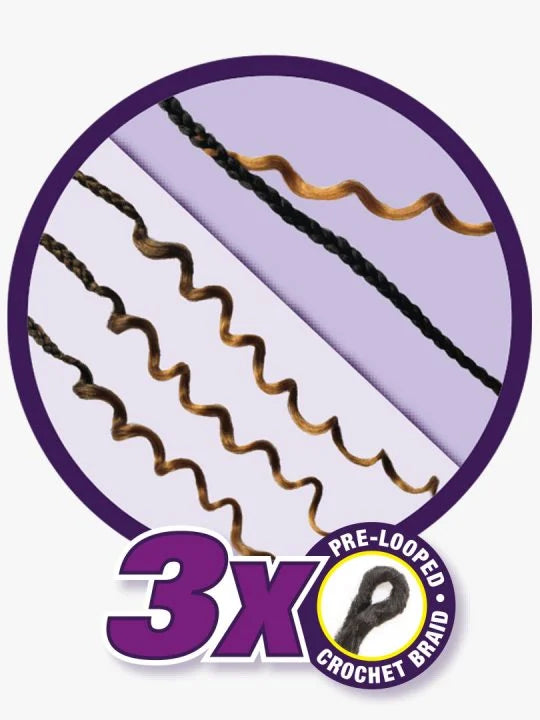 LULUTRESS 3X BOHO BOX BRAID 28″ Box Braid with curls at the bottom and sides.