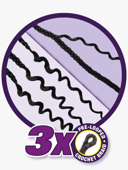 LULUTRESS 3X BOHO BOX BRAID LARGE 28″ Box Braid with curls at the bottom and sides.