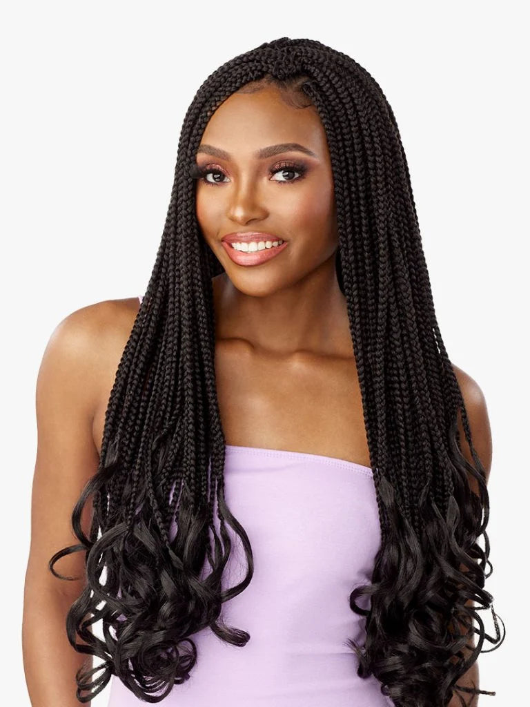 3X BOX FRENCH CURL 24″ Box Braid with round curls at the ends