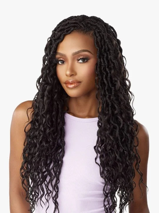LULUTRESS MERMAID LOCS 24″ Goddess locs with boho curls on the sides.