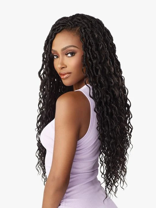 LULUTRESS MERMAID LOCS 24″ Goddess locs with boho curls on the sides.