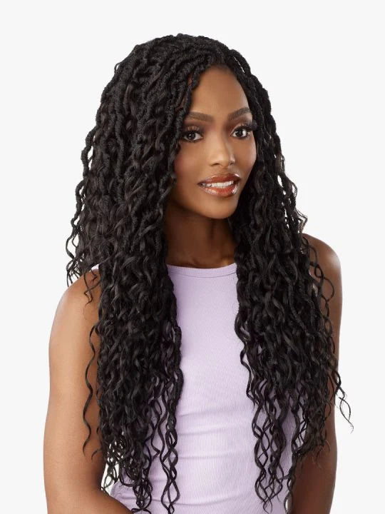 LULUTRESS MERMAID LOCS 24″ Goddess locs with boho curls on the sides.