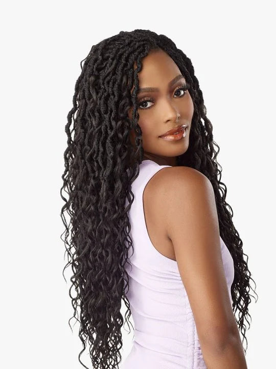 LULUTRESS MERMAID LOCS 24″ Goddess locs with boho curls on the sides.