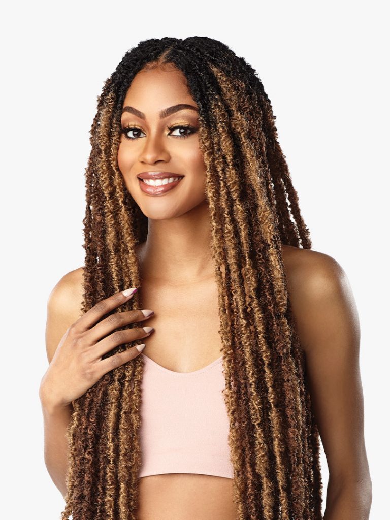 BUTTERFLY LOCS 36″ 36″ Butterfly Locs style with curls sticking out on the edges