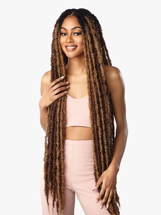 BUTTERFLY LOCS 36″ 36″ Butterfly Locs style with curls sticking out on the edges