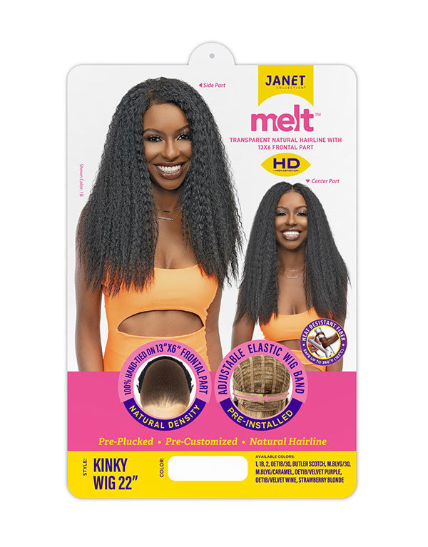 JANET MELT HD 13X6 LACE KINKY 22INCH WIG PREMIUM SYNTHETIC HAIR