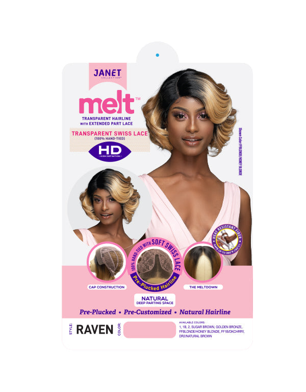 Janet MELT HD PART LACE RAVEN WIG PREMIUM SYNTHETIC HAIR